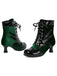 Bottines vintage en velours et cuir verni - 11