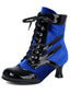 Bottines vintage velours et cuir verni