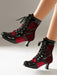 Bottines vintage en velours et cuir verni - 19