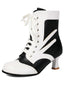 Bottines victoriennes à lacets perforations et talon moyen
