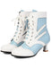 Bottines victoriennes à lacets, perforations et talon moyen