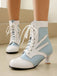 Bottines victoriennes à lacets, perforations et talon moyen