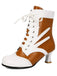 Bottines victoriennes à lacets, perforations et talon moyen