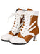 Bottines victoriennes à lacets, perforations et talon moyen