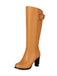 Bottes cavalières hauteur genou à talon bloc et boucle
