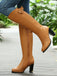 Bottes cavalières hauteur genou à talon bloc et boucle