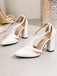 Escarpins Vintage Bride en T Talon Bloc Boucle Cheville 5