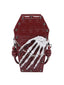 Sac bandoulière gothique forme cercueil motif main squelette