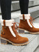Bottines richelieu en nubuck à lacets, doublure peluche et talon épais - 5