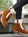 Bottines richelieu en nubuck à lacets, doublure peluche et talon épais - 9