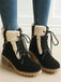 Bottines richelieu en nubuck à lacets, doublure peluche et talon épais - 3