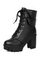 Bottines de combat lacets et talons épais similicuir