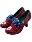 Escarpins rétro flanelle pois et talons hauts épais