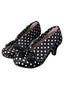 Chaussures talons hauts vintage pois nœud et pompons