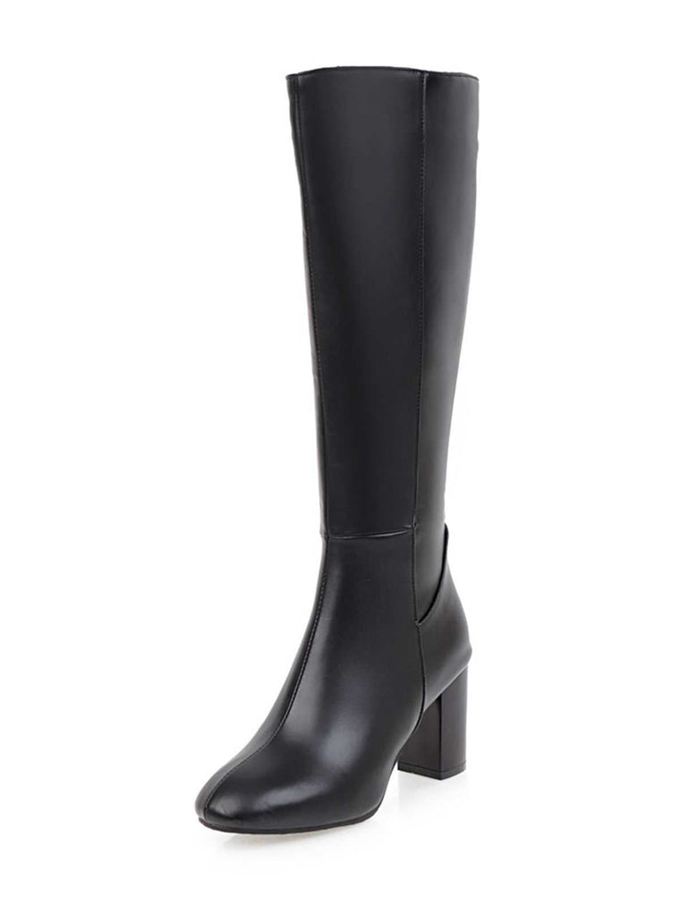 Bottes à talons hauts solides et pointues mates