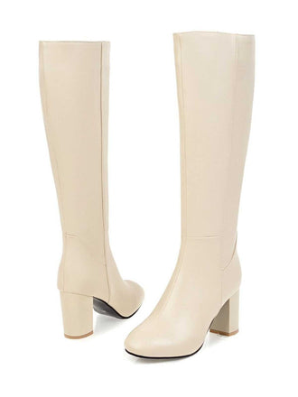 Bottes à talons hauts solides et pointues mates