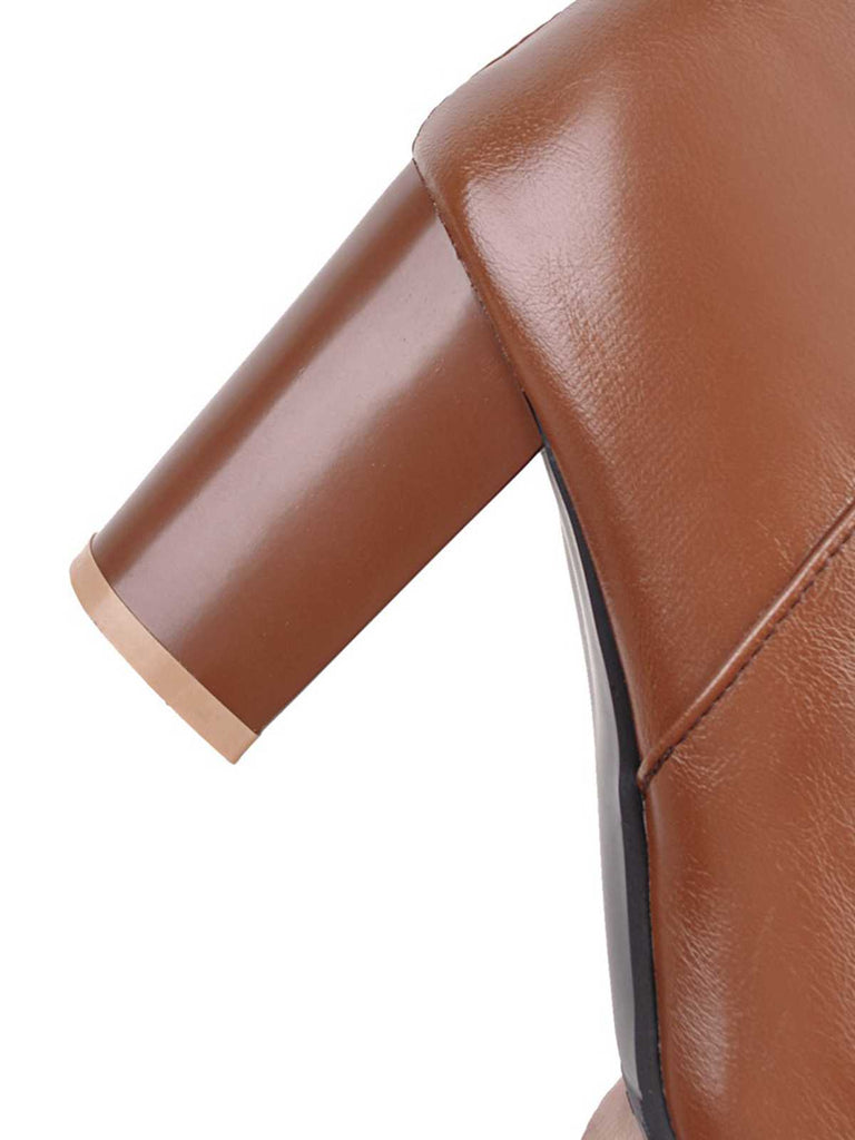 Bottes à talons hauts solides et pointues mates