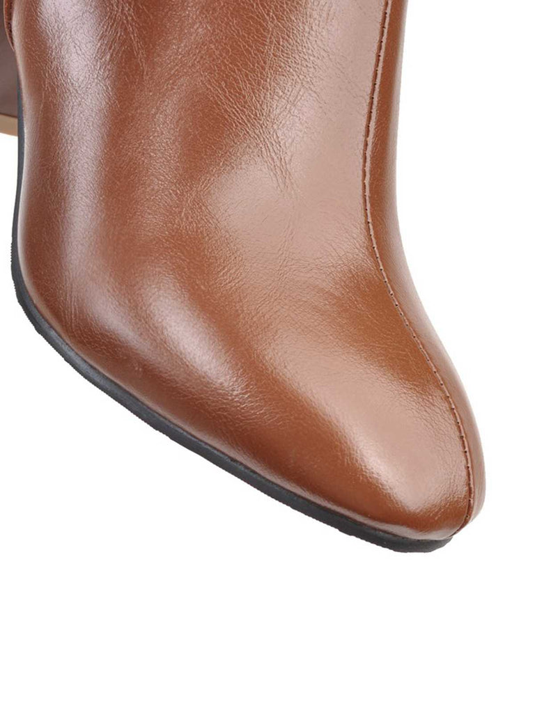 Bottes à talons hauts solides et pointues mates