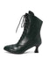 Bottines Victoriennes Violettes à Bout Pointu Lacets et Petit Talon