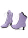 Bottines Victoriennes Violettes à Bout Pointu Lacets et Petit Talon