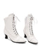 Bottines Victoriennes Violettes à Bout Pointu Lacets et Petit Talon