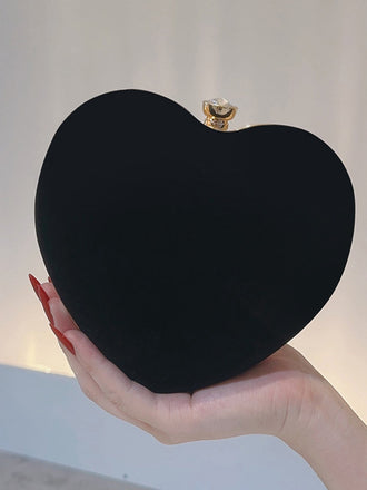 Sac à main vintage en velours forme de coeur