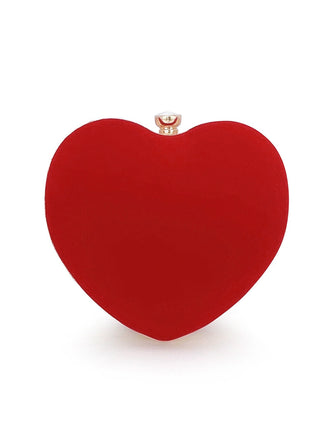 Sac à main vintage en velours forme de coeur