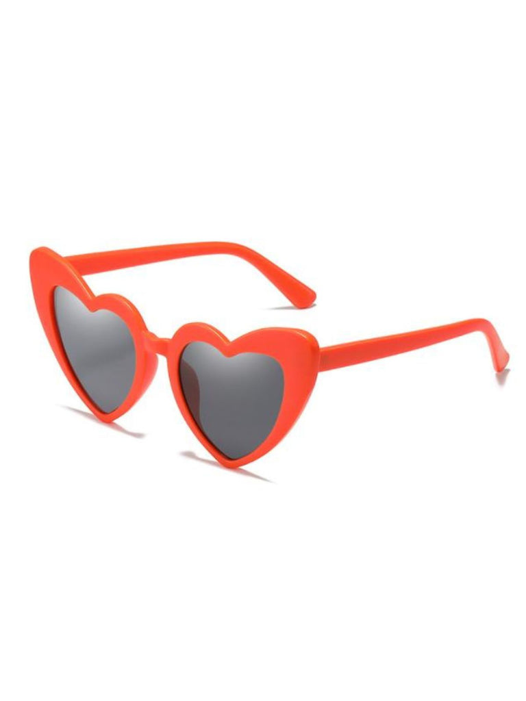Lunettes de soleil à monture cœur en alliage vintage