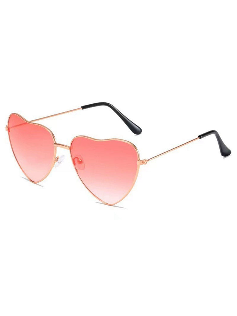 Lunettes de soleil vintage à monture en métal et cœur