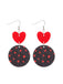 Boucles d'oreilles pendantes à pois en forme de cœur