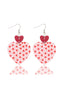 Boucles d'oreilles vintage en forme de cœur rose et rouge