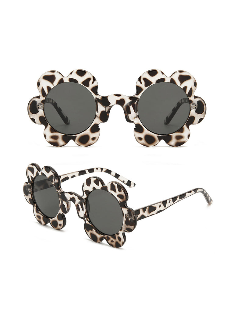 Lunettes de soleil à monture en forme de fleur vintage