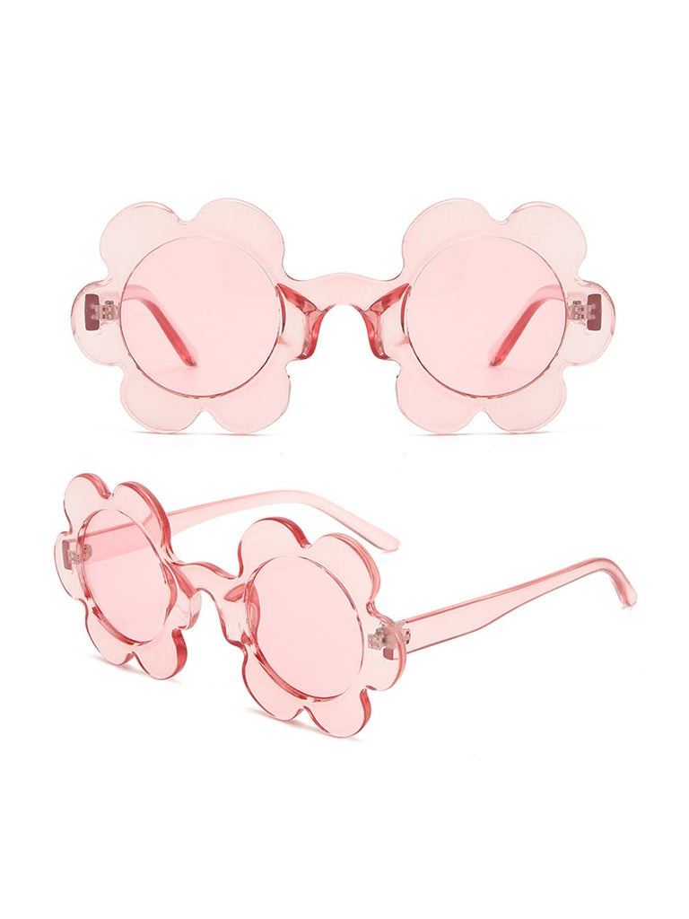 Lunettes de soleil à monture en forme de fleur vintage