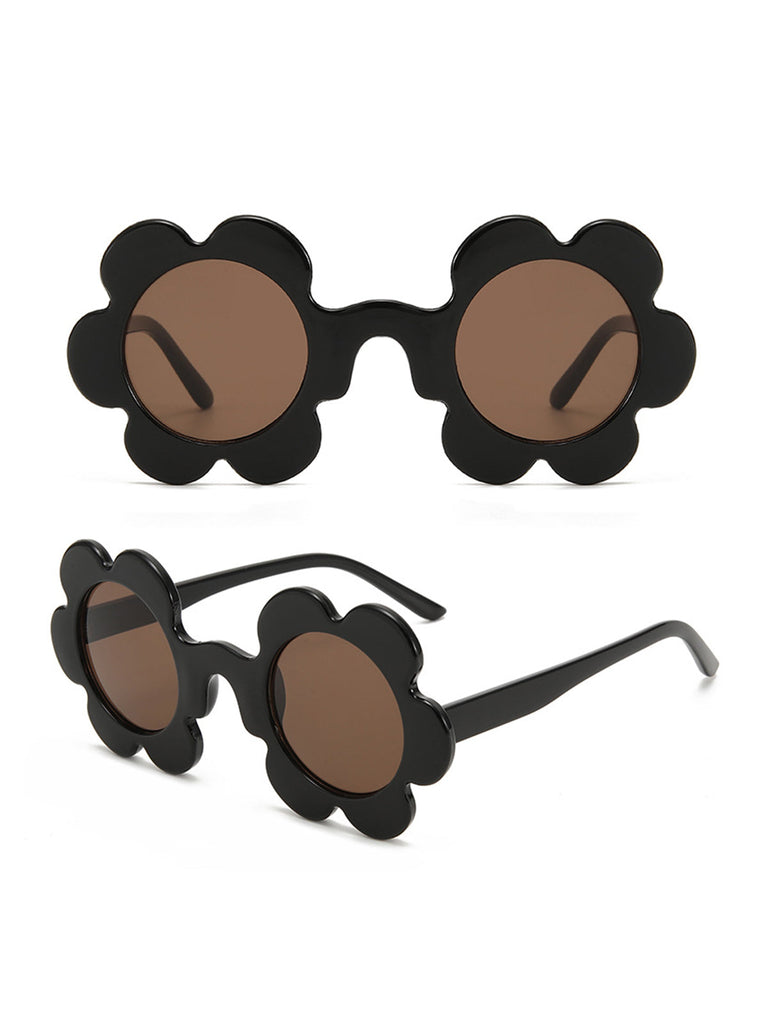 Lunettes de soleil à monture en forme de fleur vintage