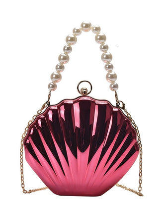 Sac coquillage couleur métallisée perle unie