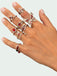 Ensemble de bagues d'Halloween en perles rouge foncé