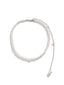 Collier chaîne à pendentif en perles blanches vintage