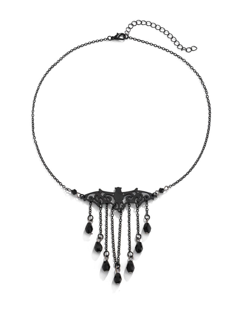 Collier pendentif chauve-souris en alliage gothique