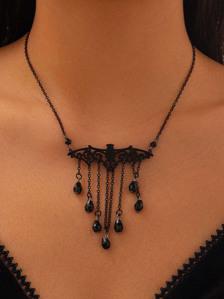 Collier pendentif chauve-souris en alliage gothique