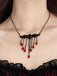 Collier pendentif chauve-souris en alliage gothique