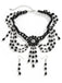 Ensemble collier et boucles d'oreilles avec pendentif en cristal gothique noir