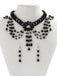 Ensemble collier et boucles d'oreilles avec pendentif en cristal gothique noir