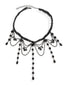 Collier pendentif gothique à pampilles en cristal artificiel noire