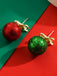 Boucles d'oreilles à tige en paillettes avec nœud en forme de boule de Noël
