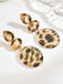 Boucles d'oreilles pendantes vintage à imprimé léopard