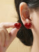 Boucles d'oreilles puces en forme de cœur rouge pour la Saint-Valentin
