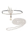 Ensemble Bandeau en Alliage de Plumes et Collier de Perles Gatsby