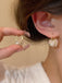 Boucles d'Oreilles Créoles Cristal Bouquet de Fleurs Vintage Blanc 3