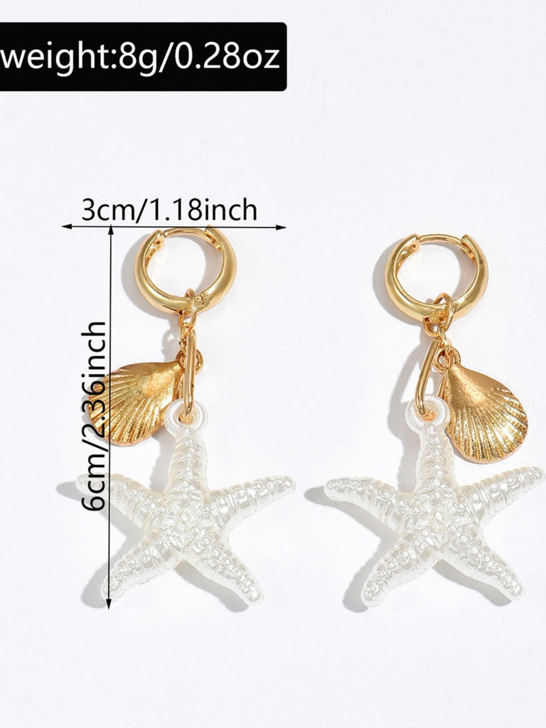 Or Vacation Style Étoile de Mer Boucles d'Oreilles 3