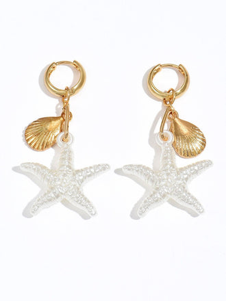 Or Vacation Style Étoile de Mer Boucles d'Oreilles 2